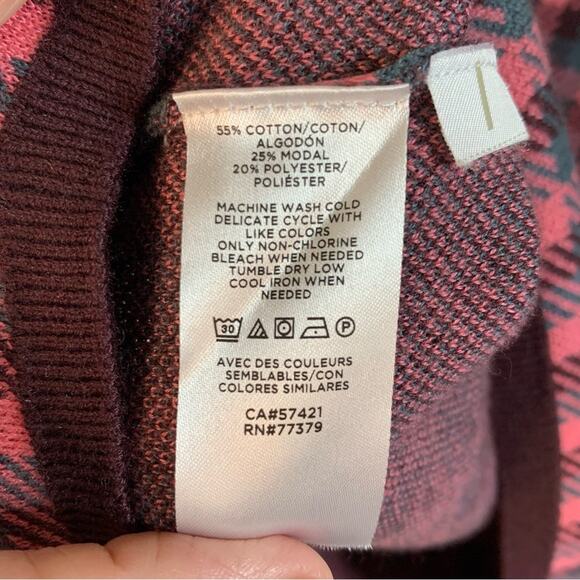 Ann Taylor Womens Plaid Knit Top Sz S Preppy Academia Ivy League Old Money - Picture 5 of 6